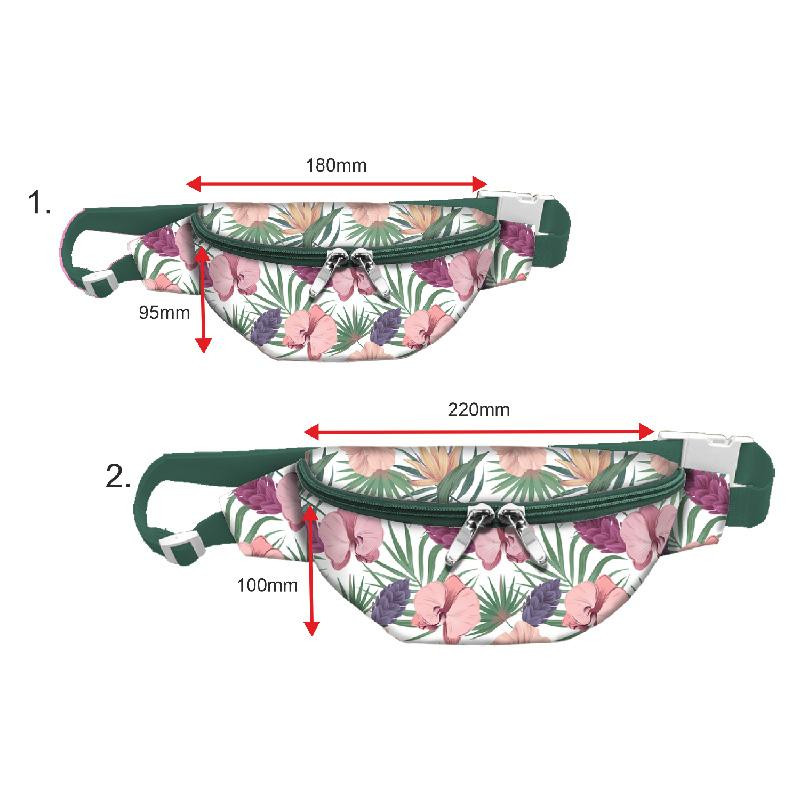 HIP BAG - EXOTIC PLANTS / white / Choice of sizes