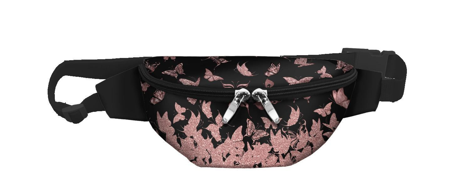 HIP BAG - BUTTERFLIES MIX PAT. 5 (GLITTER BUTTERFLIES) - small