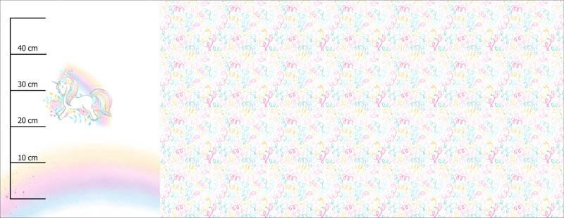 UNICORN / streamers (WONDERLAND) - SINGLE JERSEY PANORAMIC PANEL (60cm x 155cm)