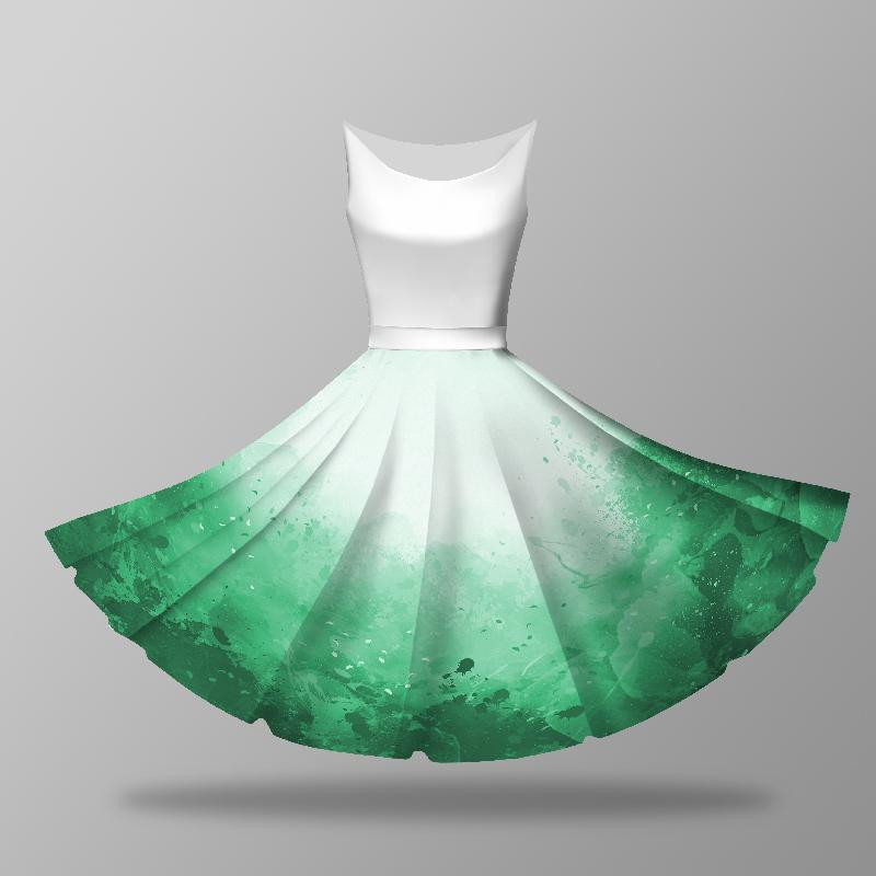 SPECKS (green) -  big circle skirt panel 