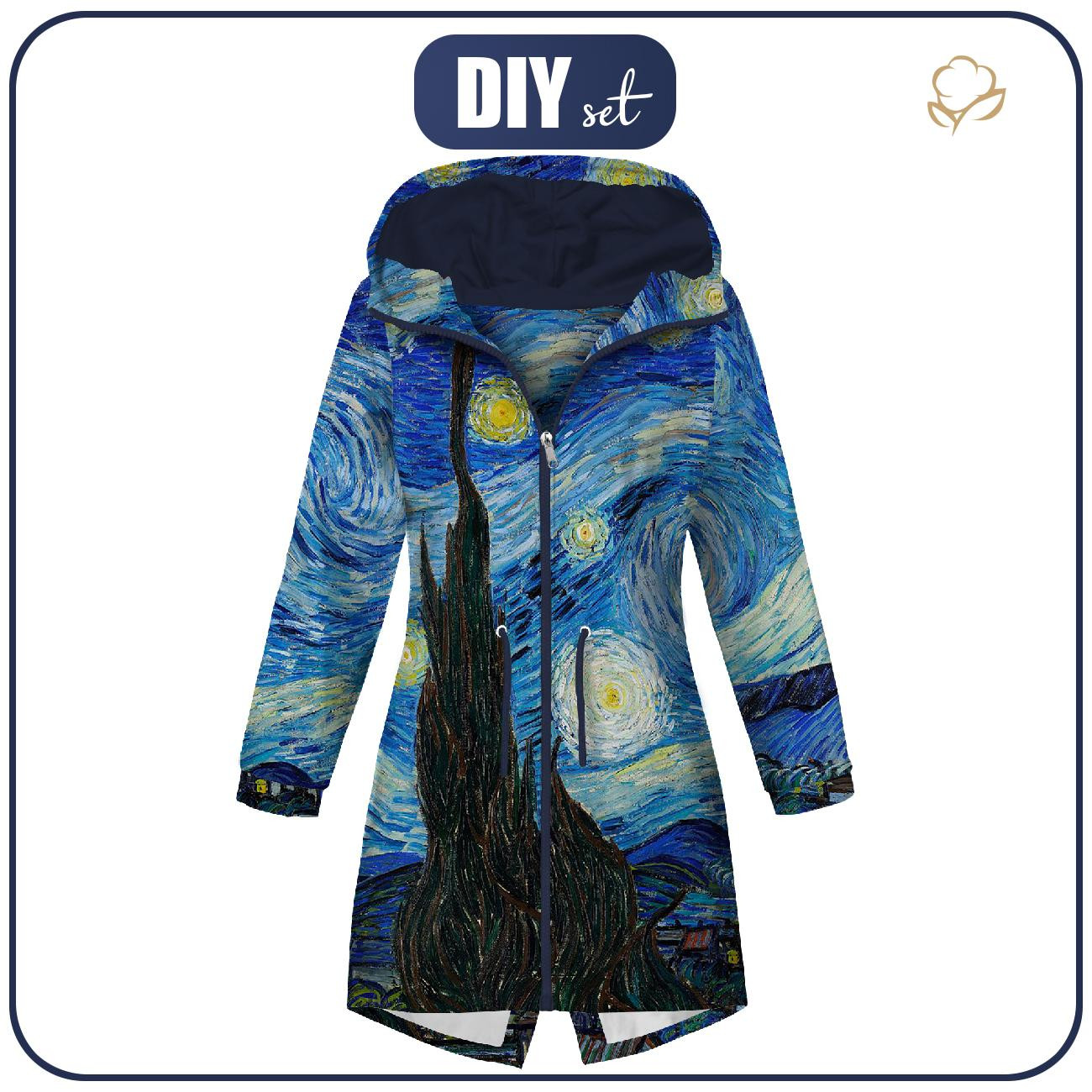 WOMEN'S PARKA (ANNA) - THE STARRY NIGHT (Vincent van Gogh) - sewing set