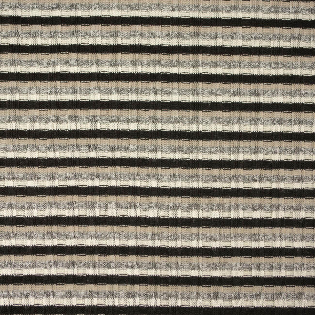STRIPES / beige - Thin ribbed sweater knit fabric