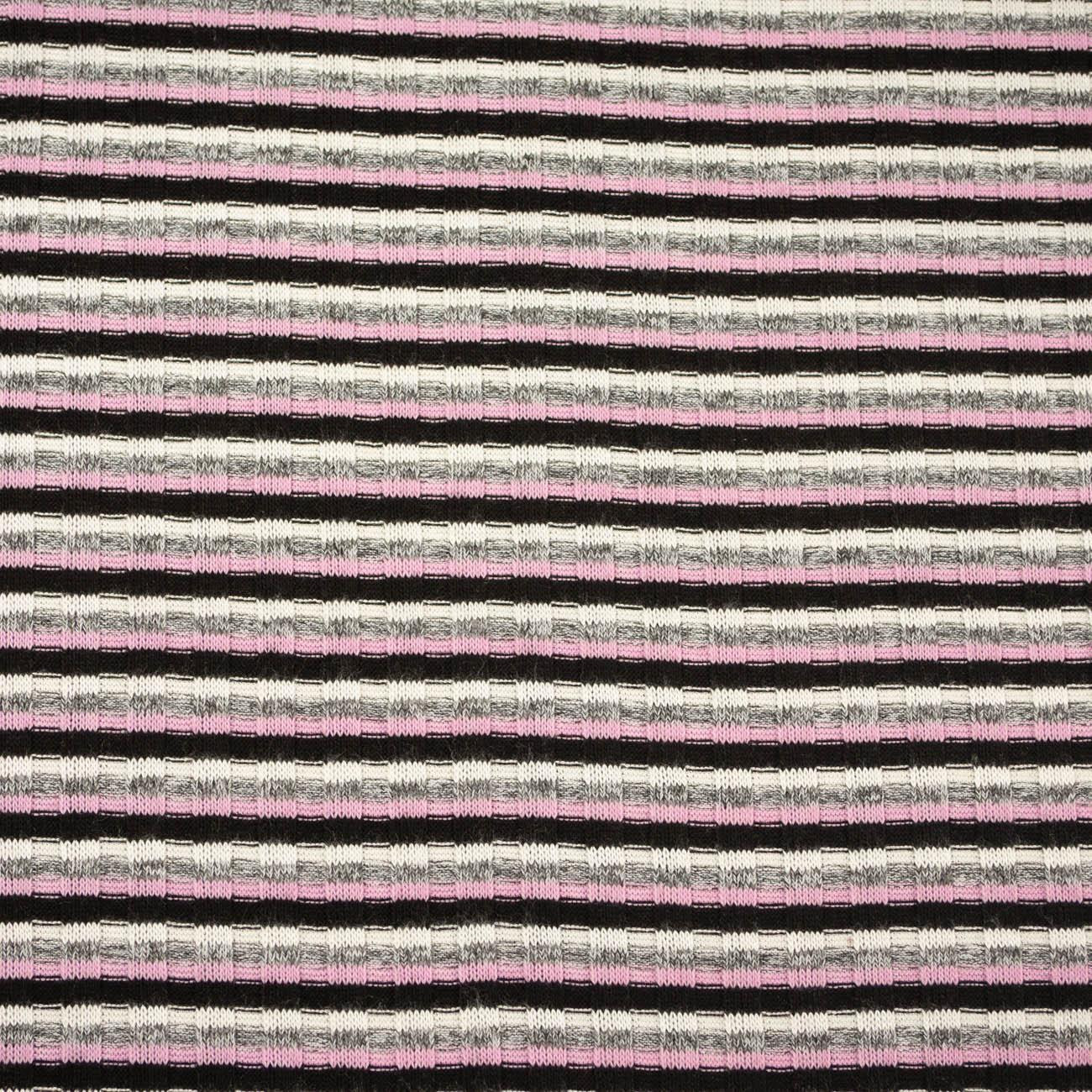 STRIPES / pink - Thin ribbed sweater knit fabric