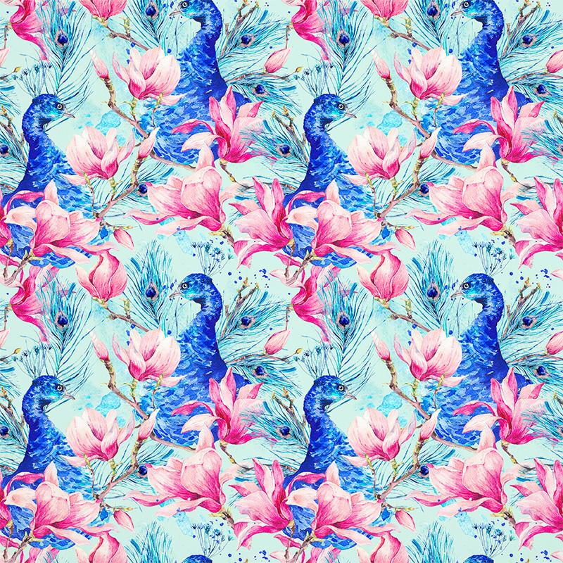 PEACOCKS - Cotton woven fabric