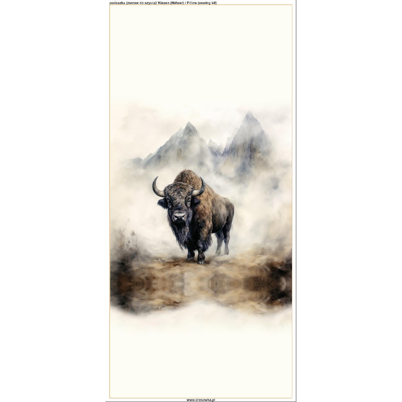 PILLOW 45X45 - WATERCOLOR BISON - sewing set