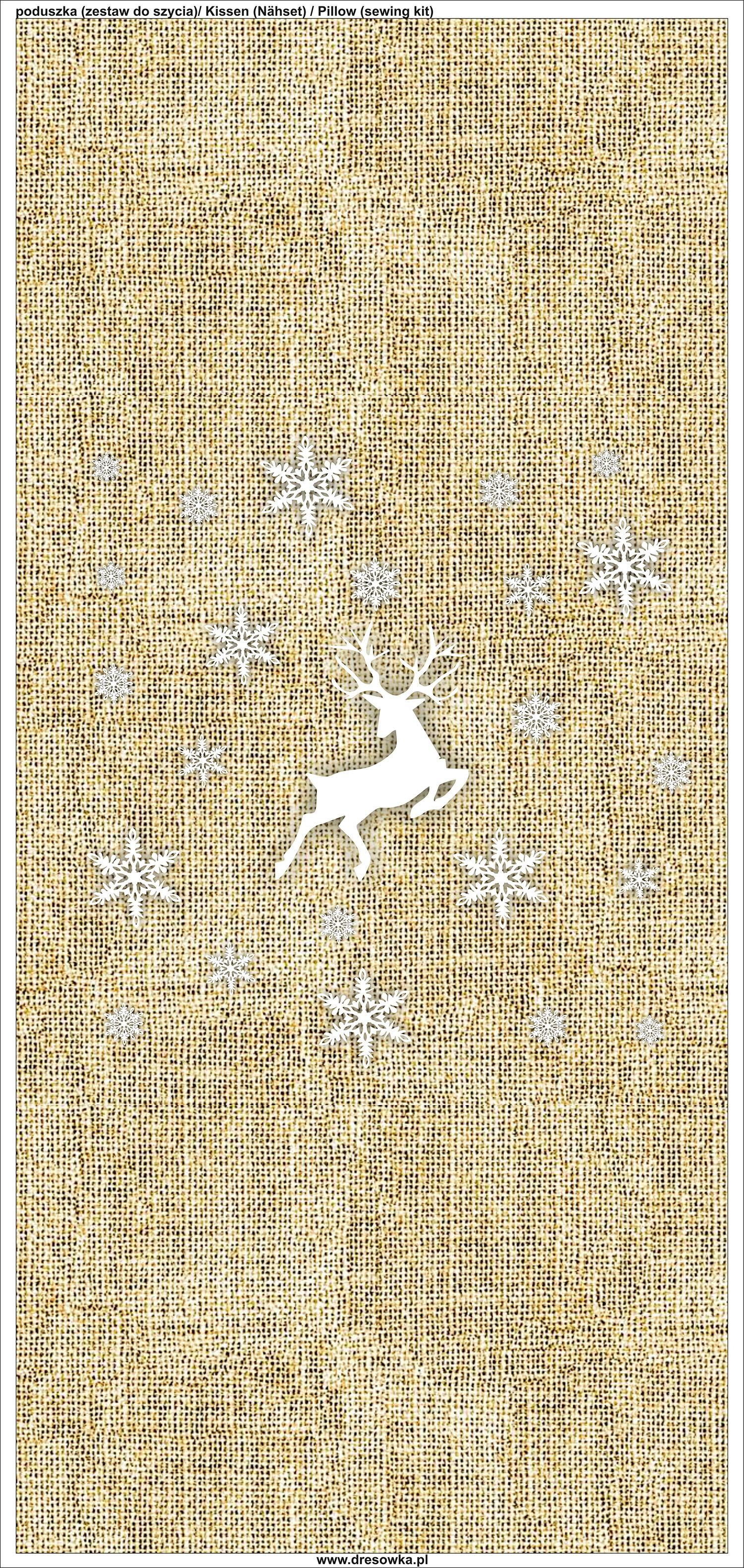 PILLOW 45x45 - DEER / jute - sewing set