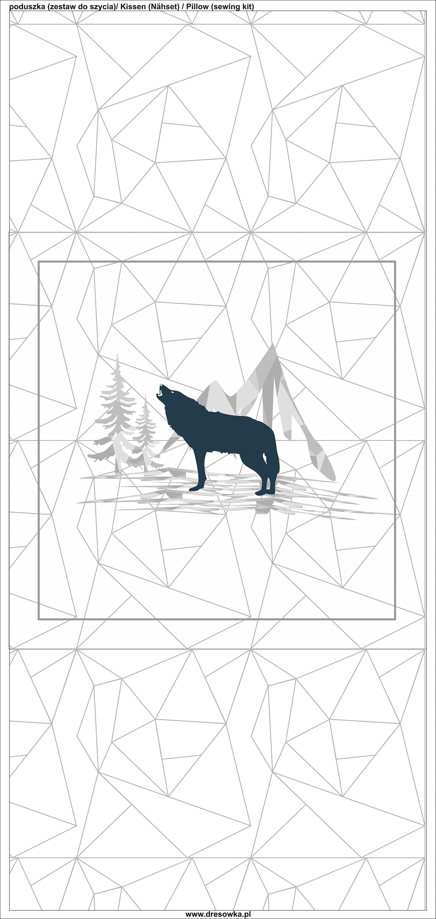 PILLOW 45x45 - WOLF (ADVENTURE) - sewing set