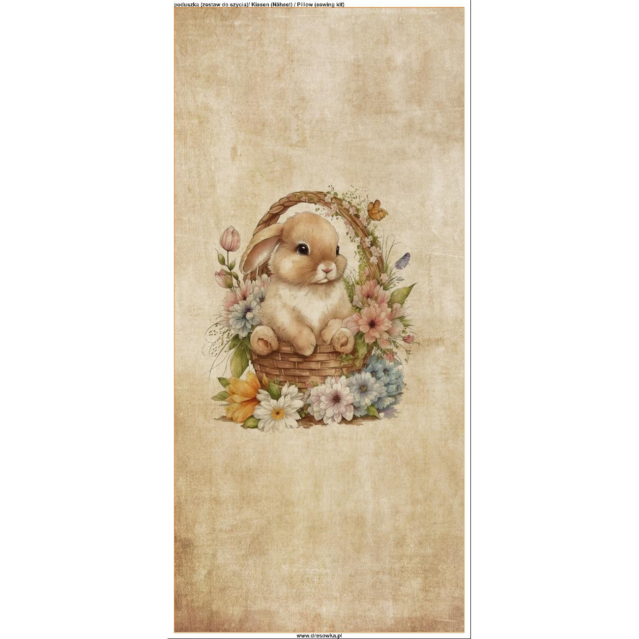 PILLOW 45X45 - BUNNY IN A BASKET PAT. 3 - sewing set