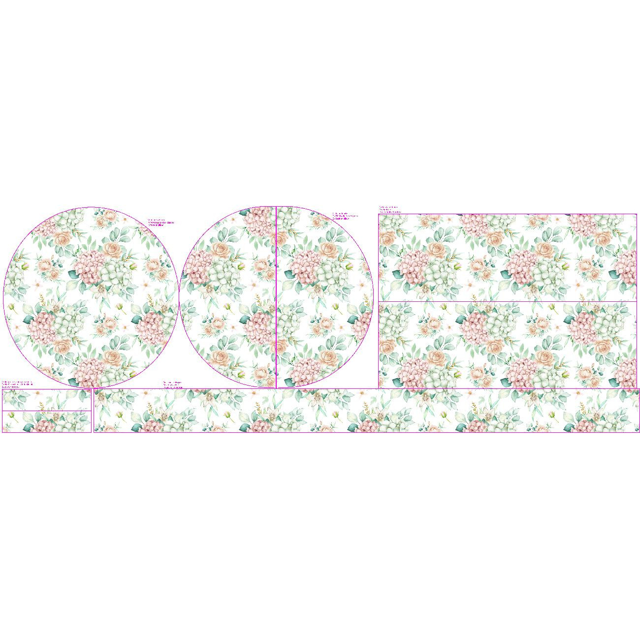 DECORATIVE CUSHION - Hydrangeas / white - sewing set