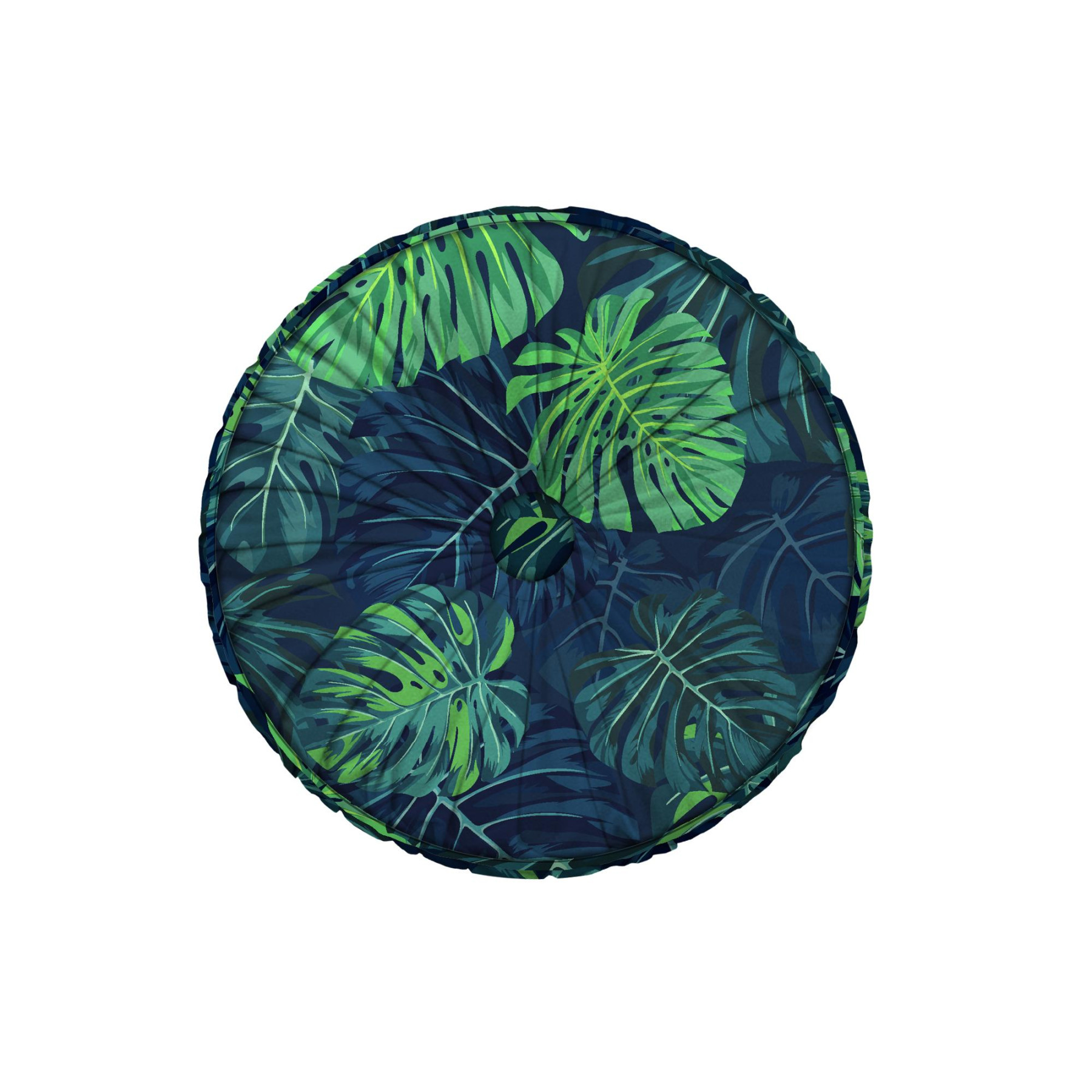 DECORATIVE CUSHION - MONSTERA 2.0 / navy - sewing set