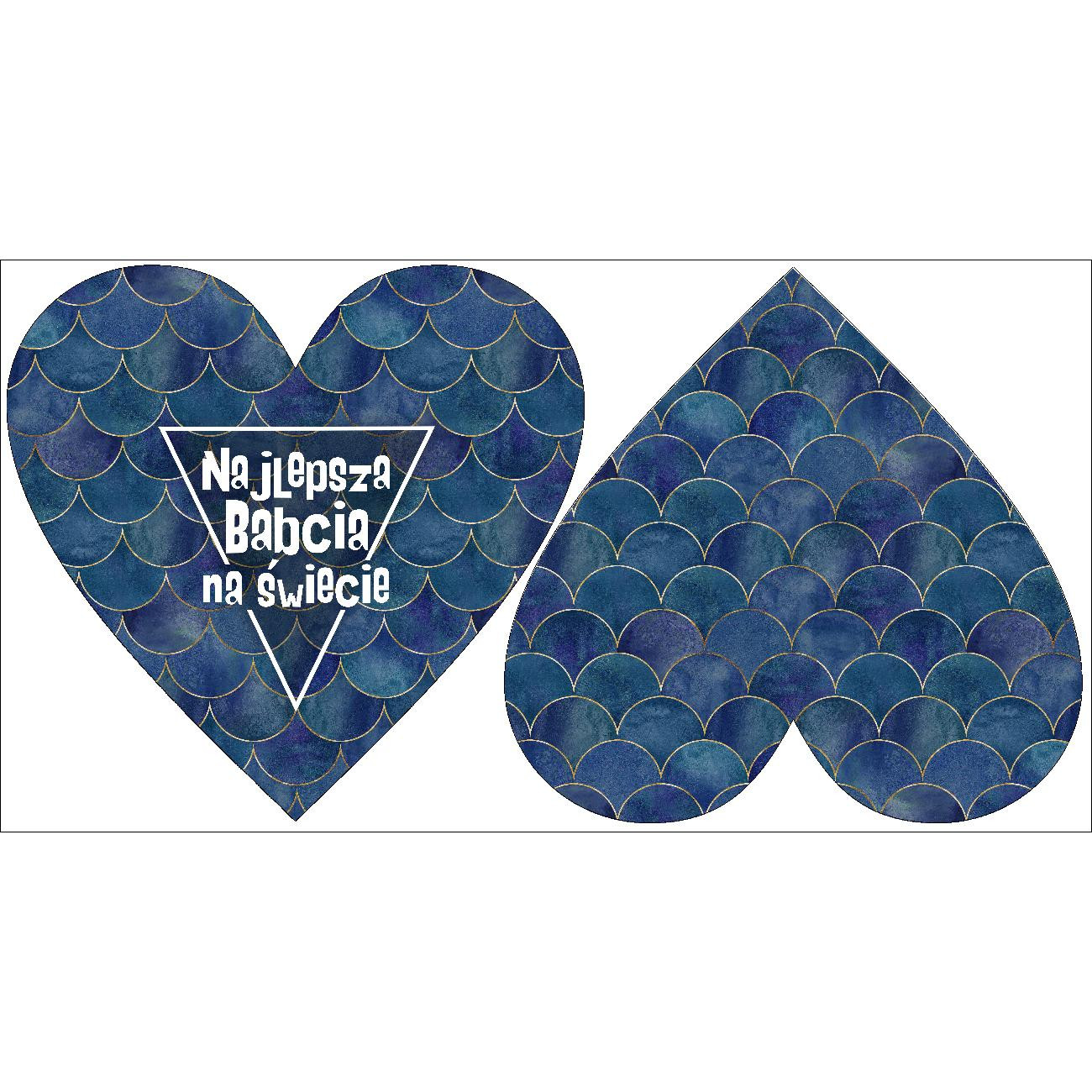 DECORATIVE PILLOW HEART - NAJLEPSZA BABCIA NA ŚWIECIE / FISH SCALES
