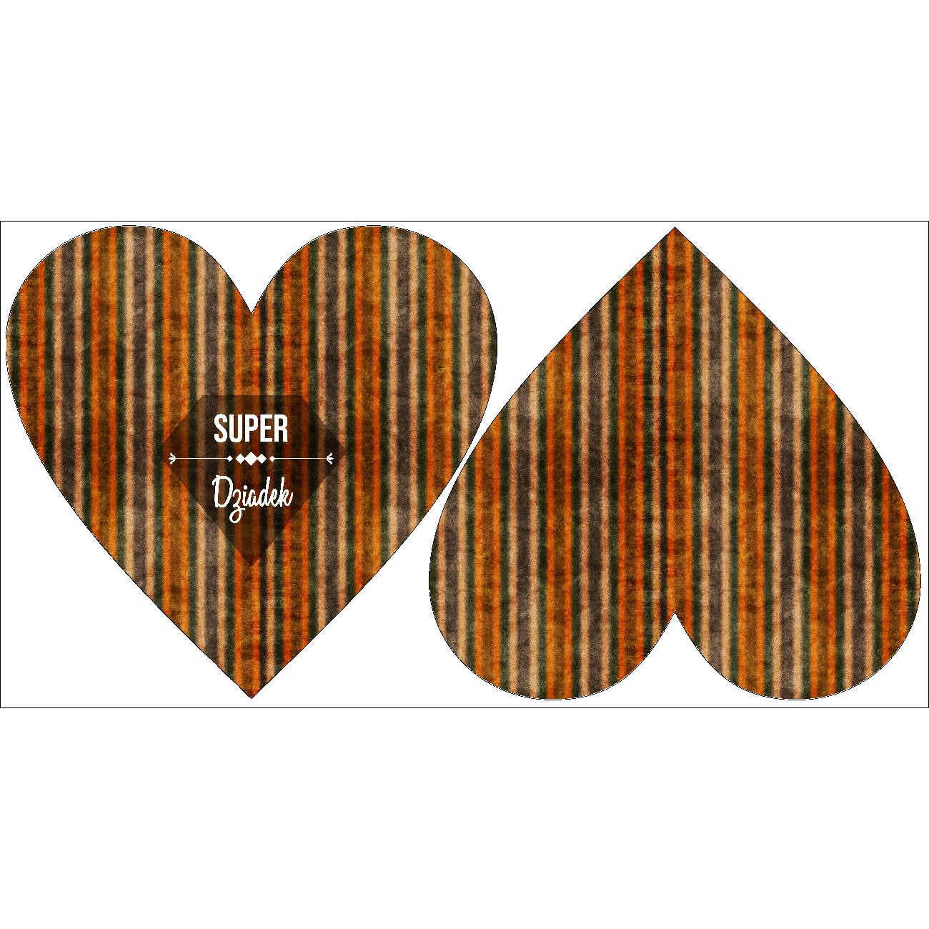 DECORATIVE PILLOW HEART -  SUPER DZIADEK / AUTUMN STRIPES