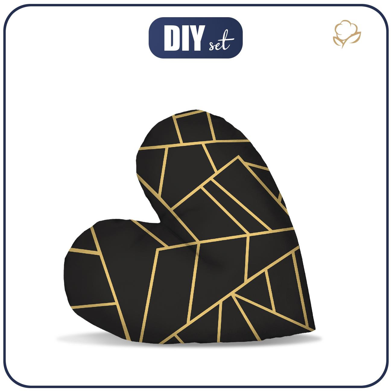 DECORATIVE PILLOW HEART - GOLDEN GEOMETRY