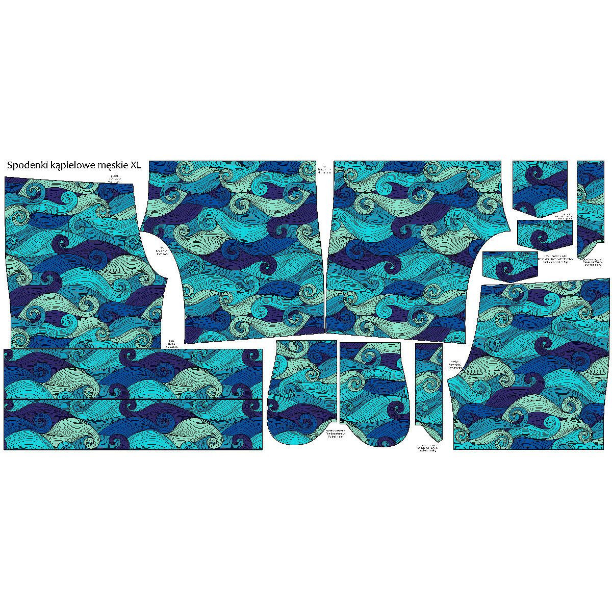 Men's swim trunks - WAVES - sewing set