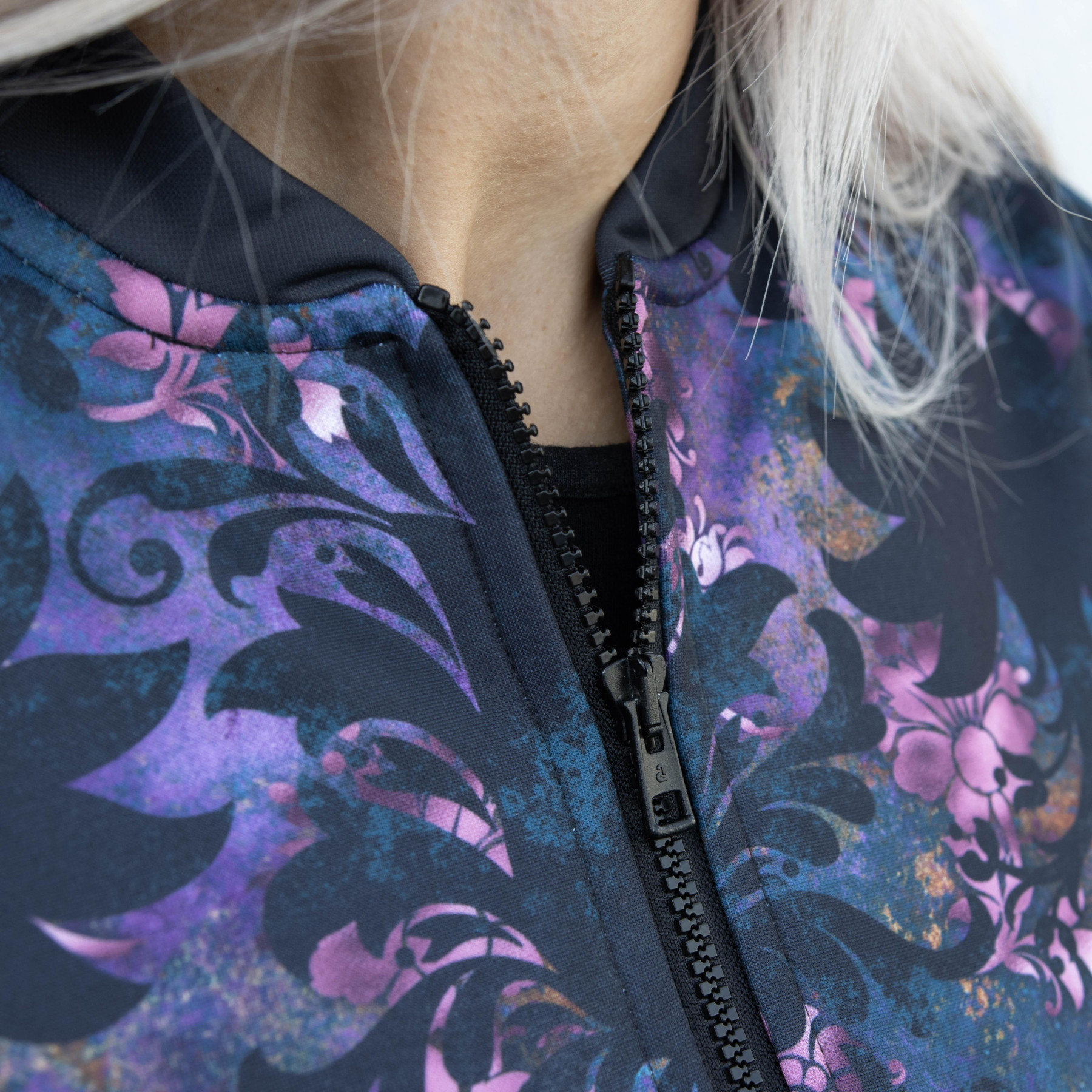 WOMEN’S BOMBER JACKET (KAMA) - FLOWERS / GALAXY - sewing set