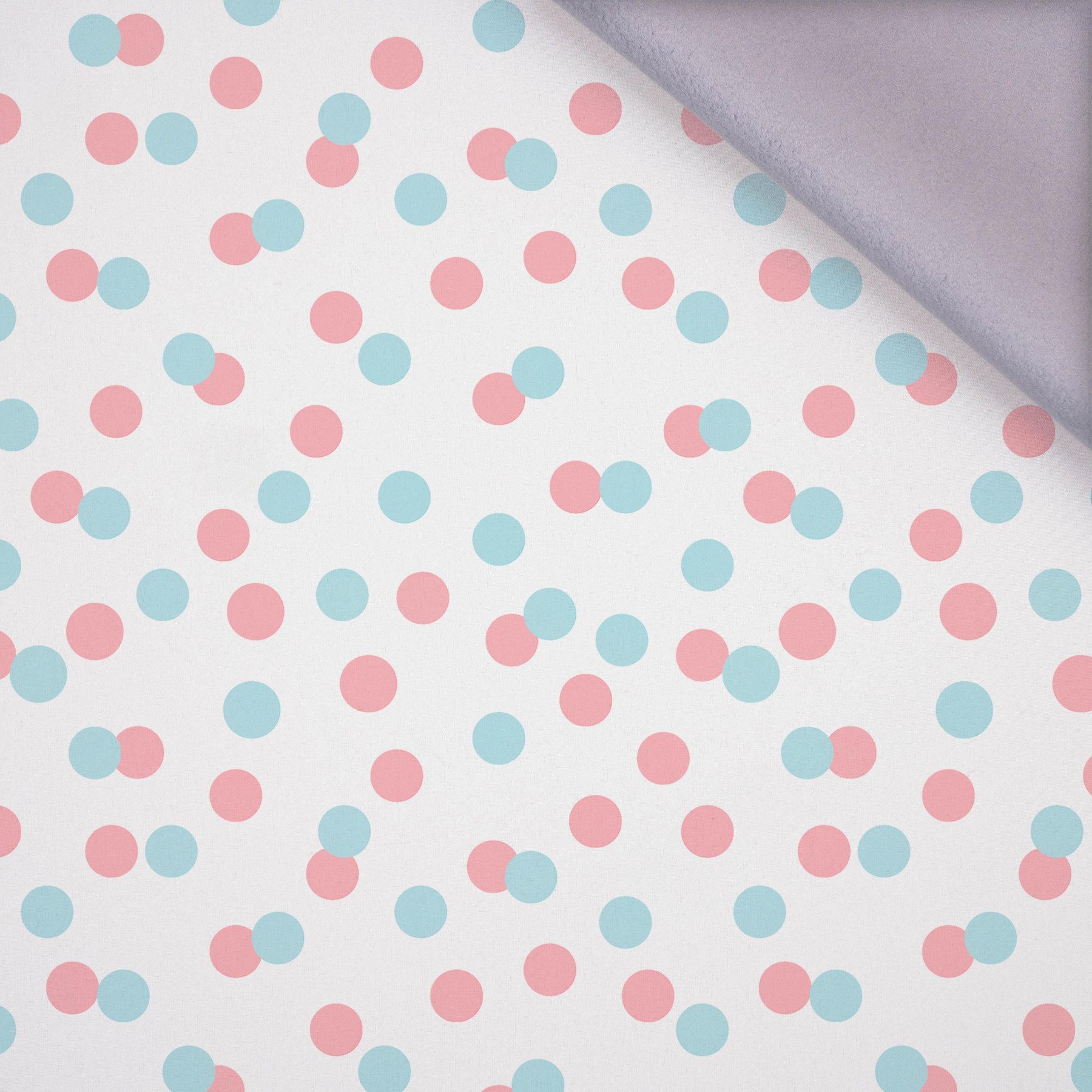 PASTEL DOTS / mint - salmon pink  (PASTEL SKY) - softshell