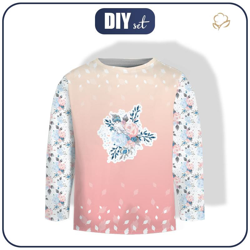 Longsleeve - ICE FLOWER BOUQUET/ ombre (ENCHANTED WINTER) - sewing set