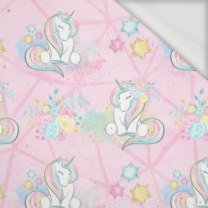 UNICORNS AND FLOWERS pat. 2 (WONDERLAND) - looped knit fabric