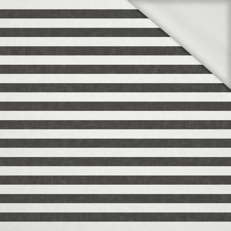 STRIPES 1x1 - acid white/ acid black - looped knit fabric