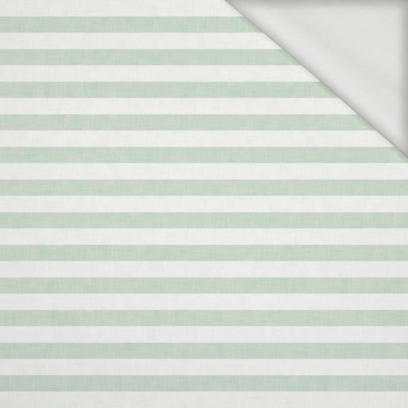 STRIPES 1x1 - acid white/ acid mint - looped knit fabric