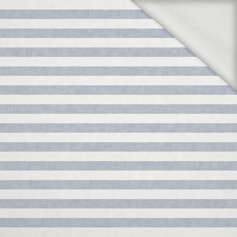 STRIPES 1x1 - acid white/ acid blue - looped knit fabric