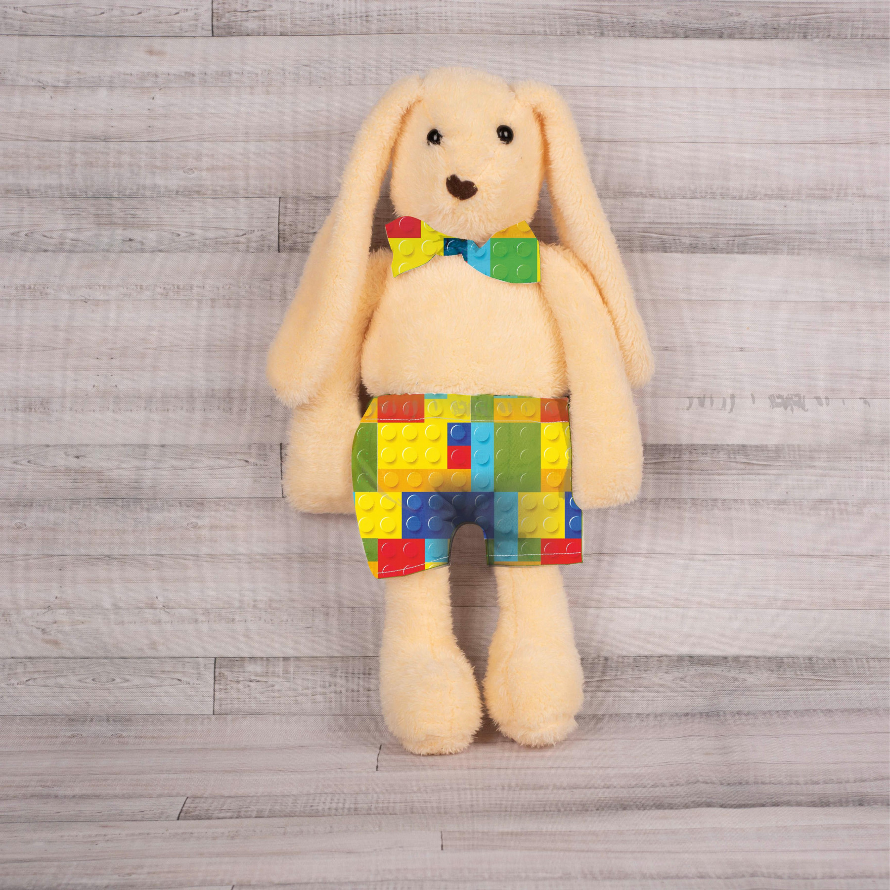 SHORTS + BOW TIE FOR BUNNY - BRICKS - sewing set