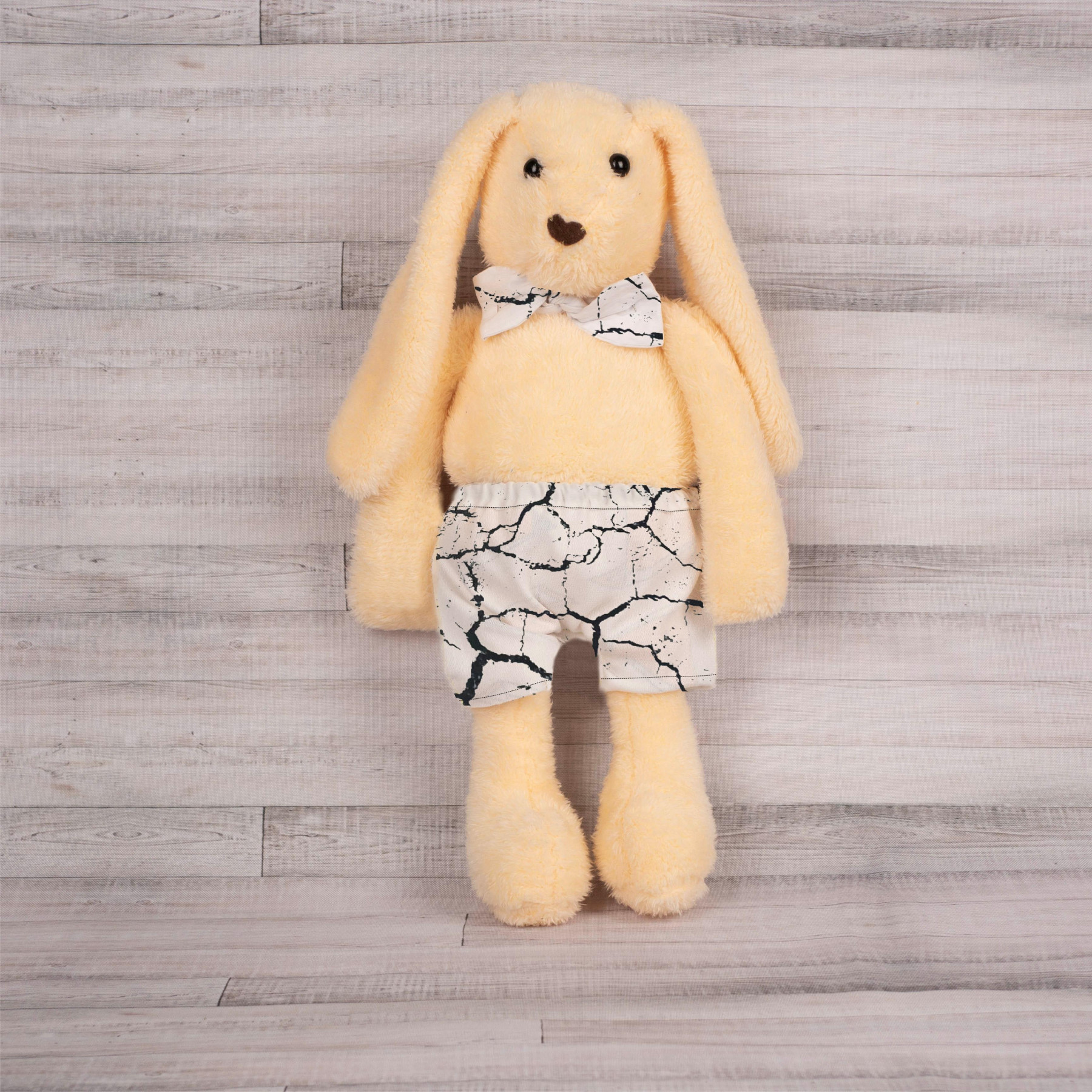 SHORTS + BOW TIE FOR BUNNY - SCORCHED EARTH (black) - sewing set