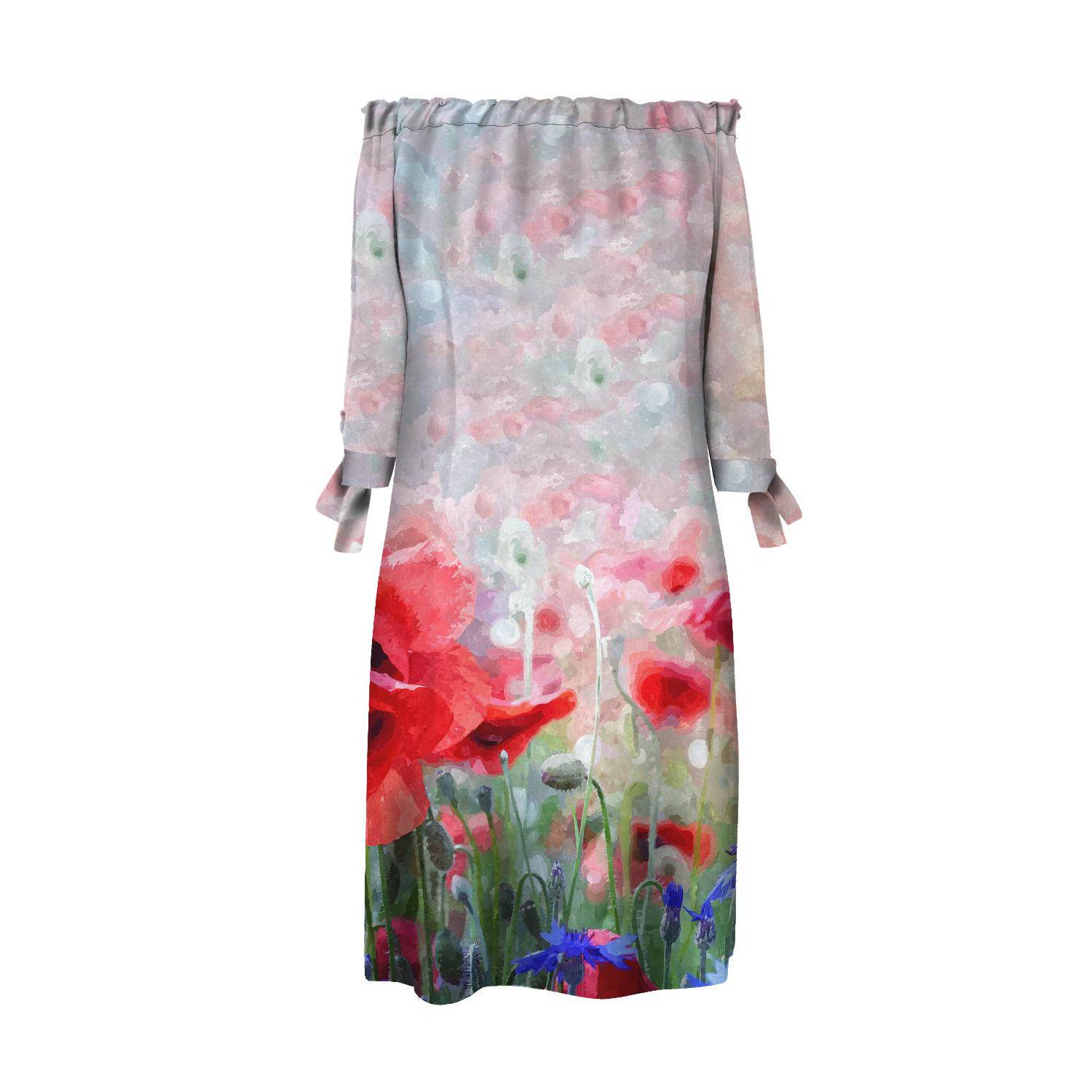 DRESS "CARMEN" - POPPIES pat. 1 - crepe