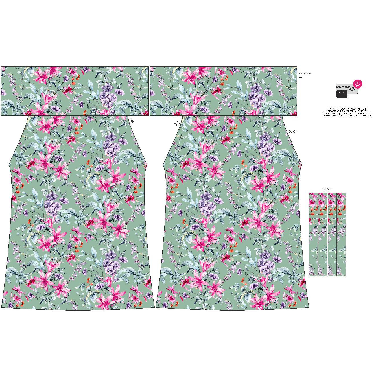 Bardot neckline dress (LILI) - SPRING MEADOW PAT. 3 - sewing set