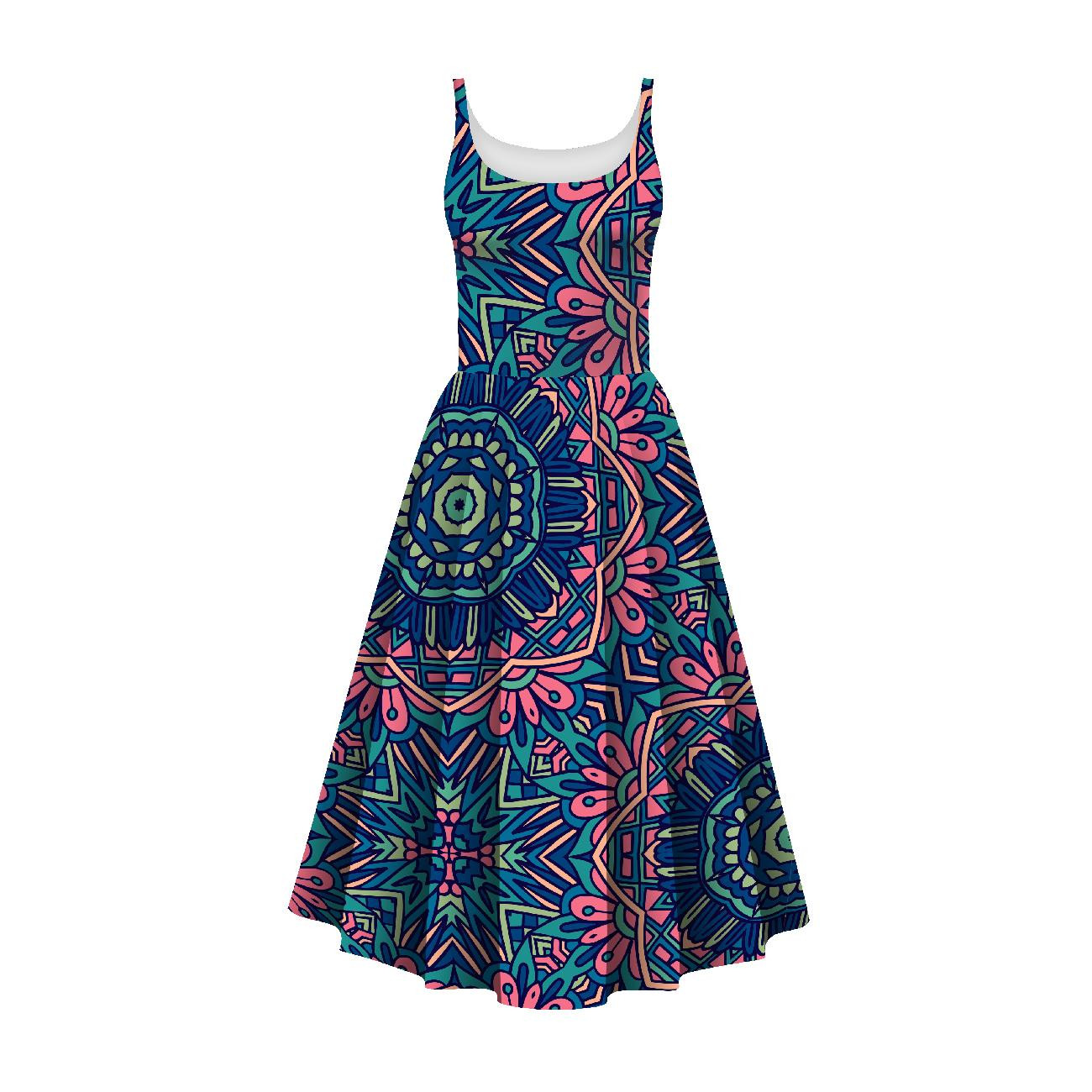 DRESS "ISABELLE" - COLORFUL MANDALA pat. 4 - sewing set