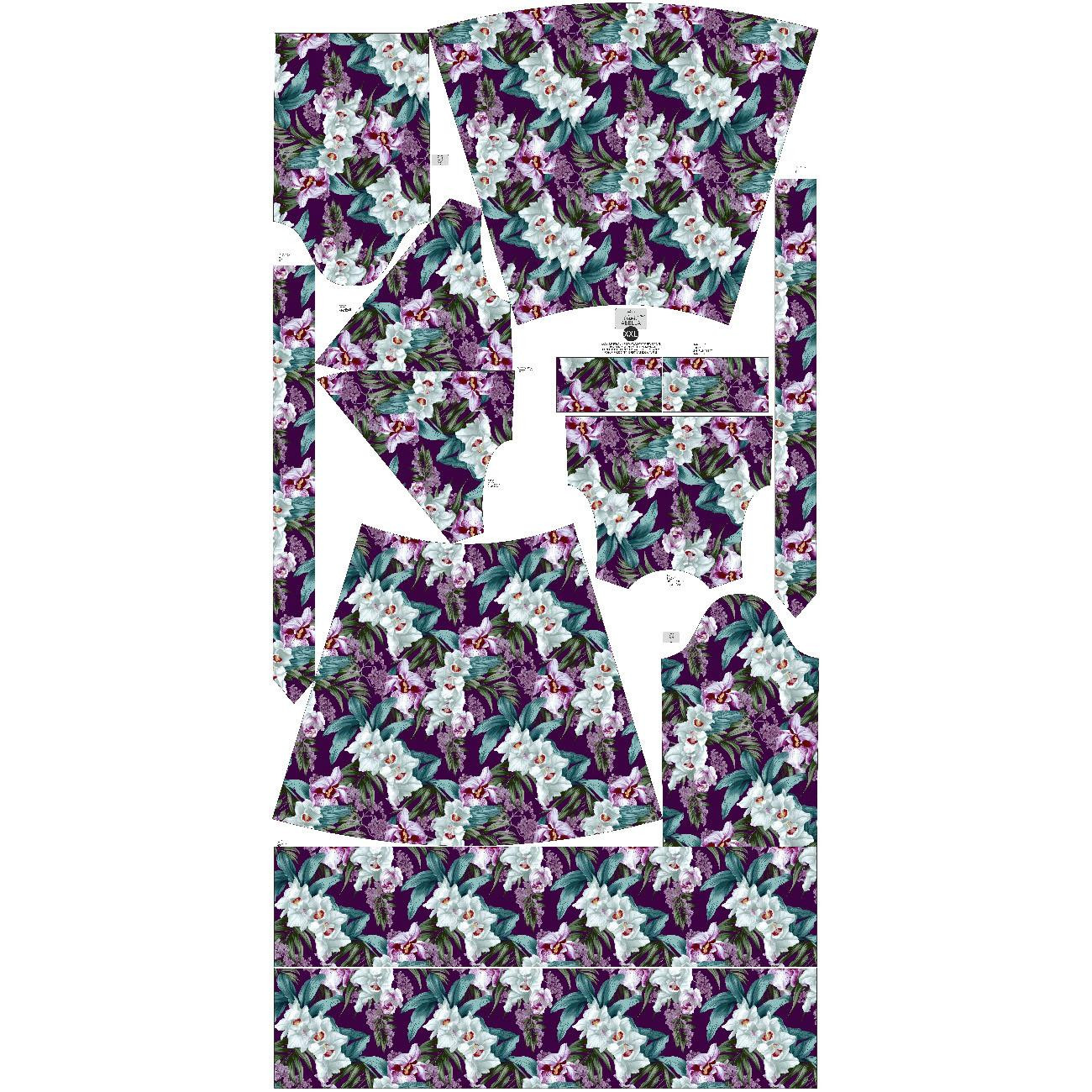 WRAP FLOUNCED DRESS (ABELLA) - EXOTIC ORCHIDS PAT. 4 - sewing set