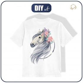 KID’S T-SHIRT (128/134) - HORSE pat. 2 - Single Jersey 