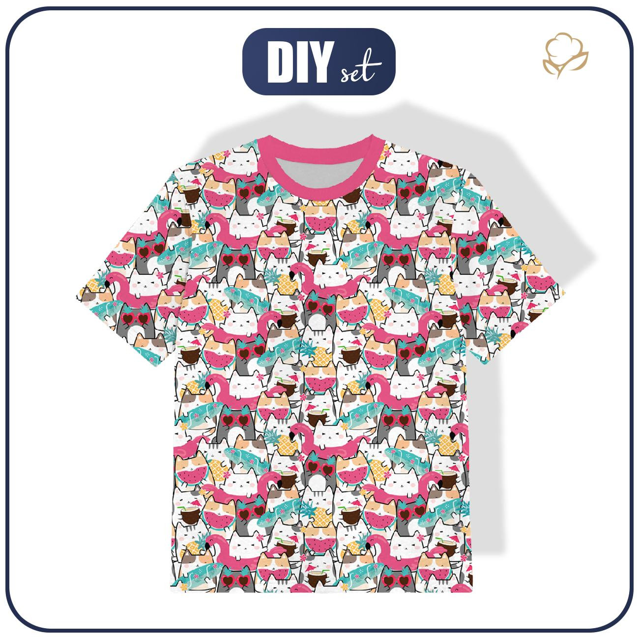 KID’S T-SHIRT - SUMMER CATS PAT. 1 - sewing set