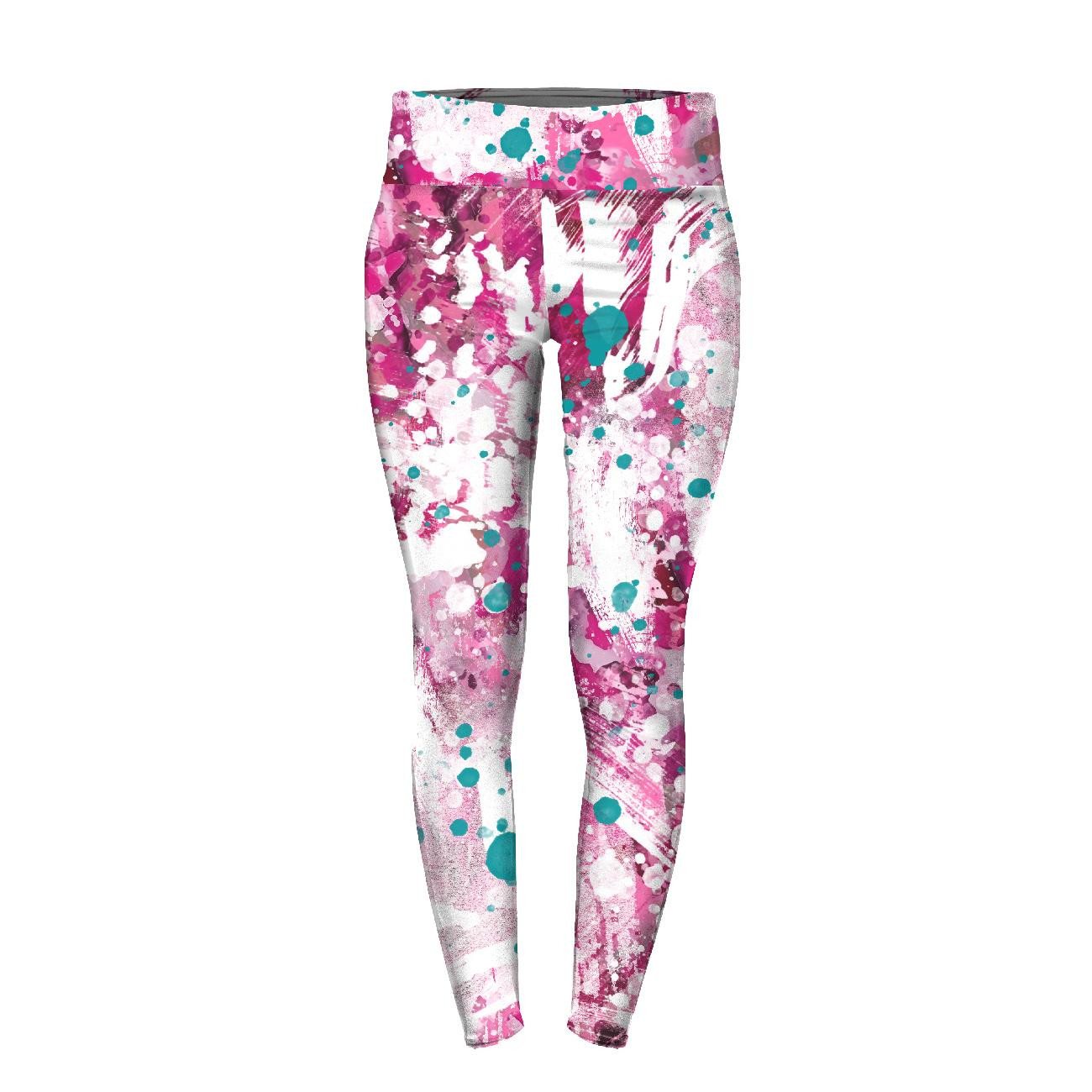 WOMEN'S THERMO LEGGINGS (GRETA) - PINK SPLATTER - sewing set