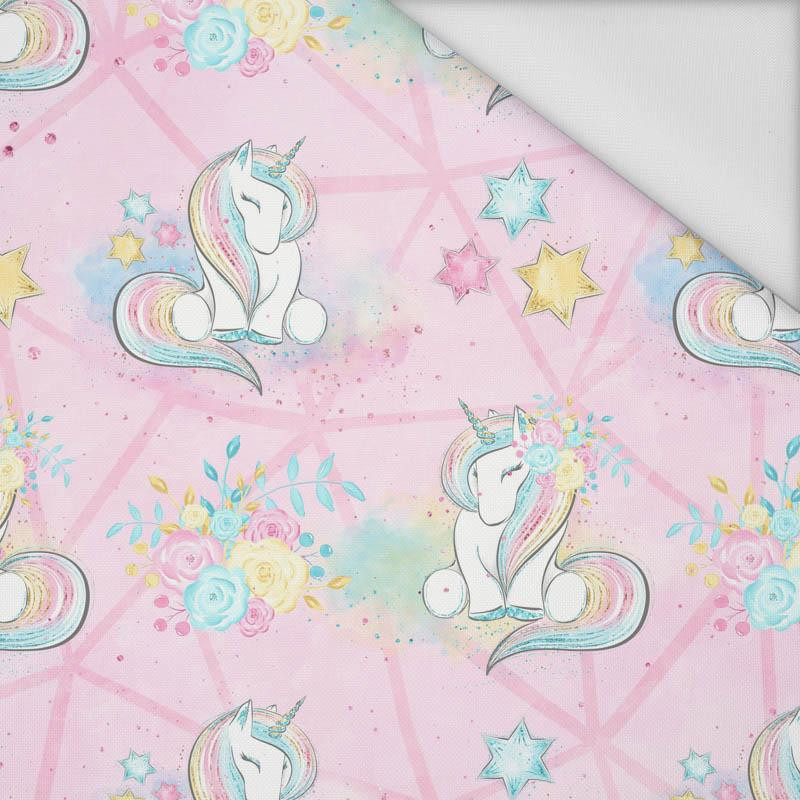 UNICORNS AND FLOWERS pat. 2 (WONDERLAND) - Waterproof woven fabric