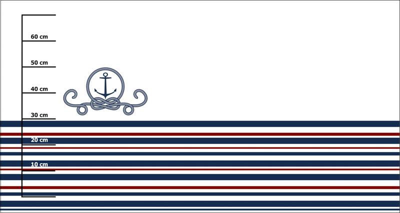 ANCHOR / stripes (marine) - panel Waterproof woven fabric