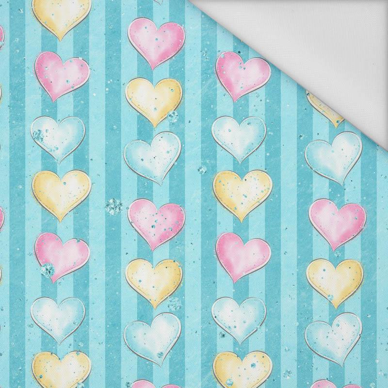 PASTEL HEARTS (WONDERLAND) - Waterproof woven fabric