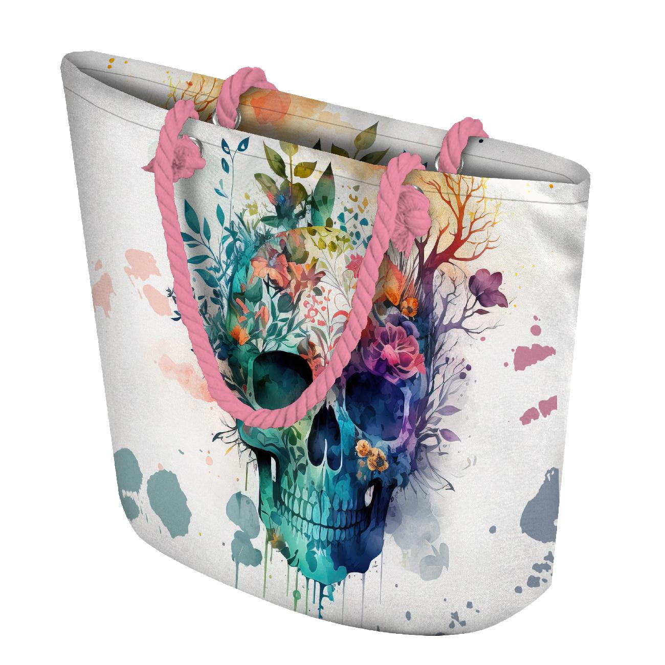 TOTE BAG - WATERCOLOR SKULL - sewing set