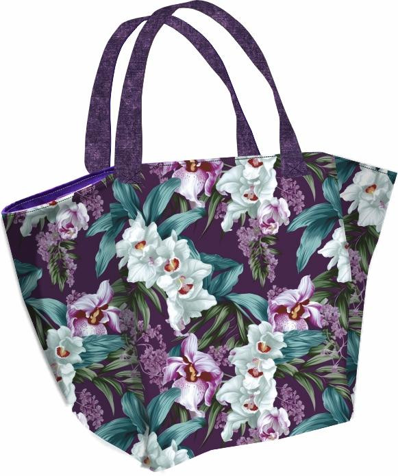 XL bag with in-bag pouch 2 in 1 - EXOTIC ORCHIDS PAT. 4 - sewing set