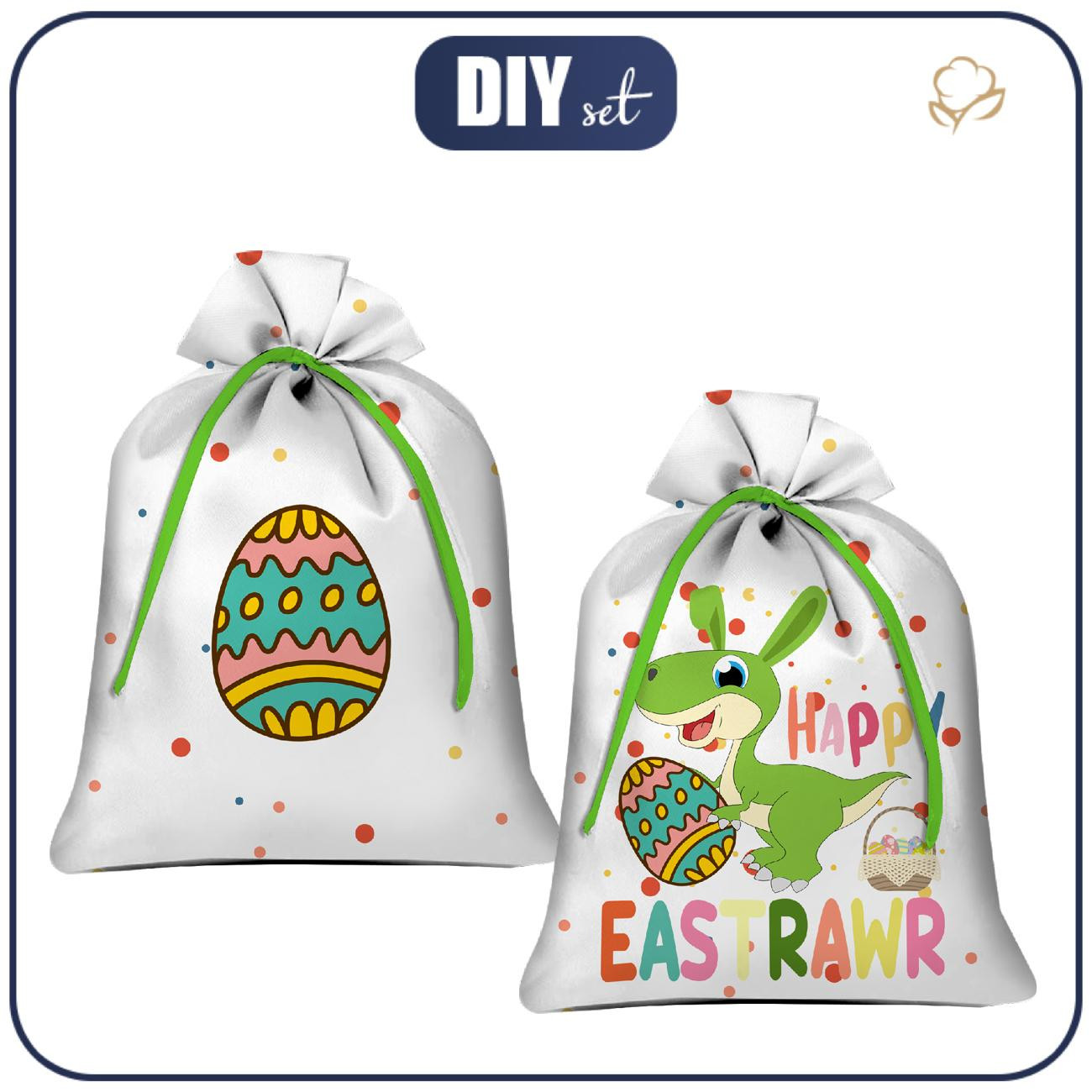 Gift pouches - EASTER DINO - sewing set