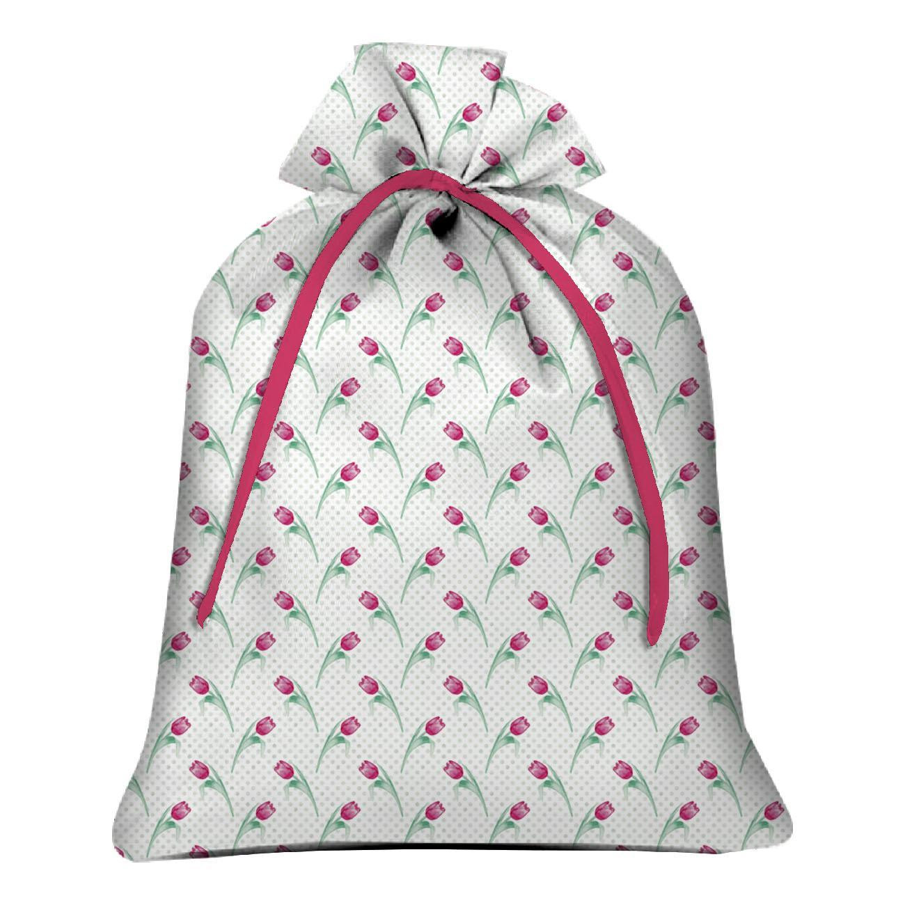 Gift pouches - GLITTER DOTS PAT 3 / LEAVES pat 16 - sewing set