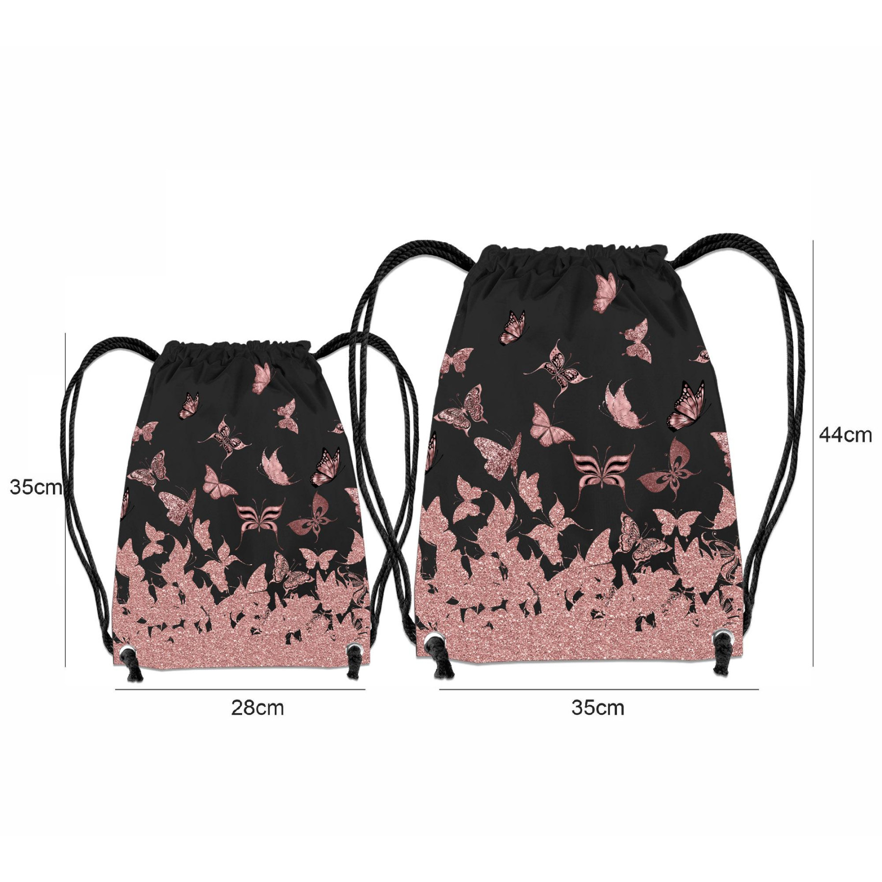 GYM BAG - BUTTERFLIES MIX PAT. 5 (GLITTER BUTTERFLIES) - sewing set