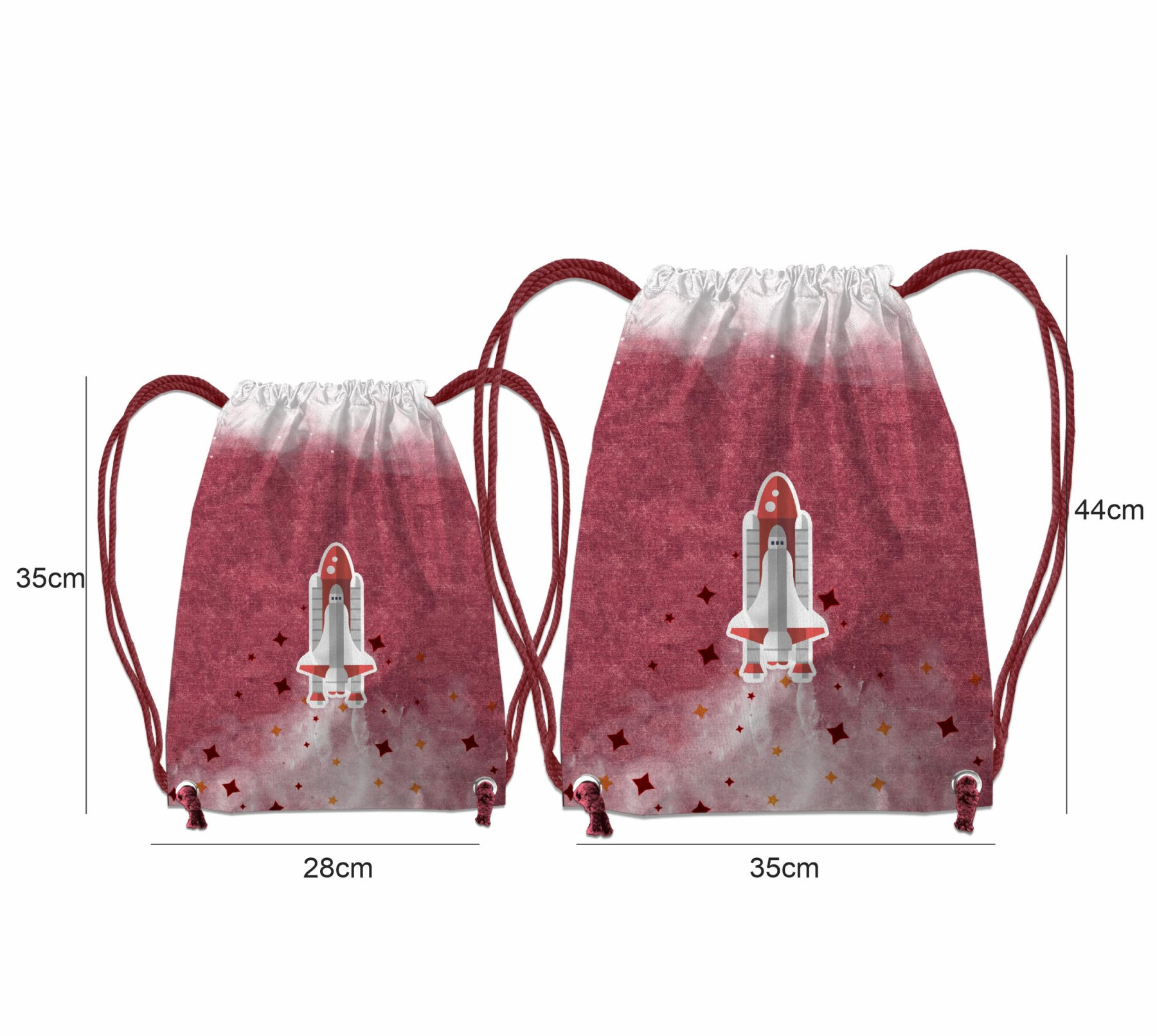 GYM BAG - SPACESHIP (SPACE EXPEDITION) / ACID WASH MAROON - sewing set