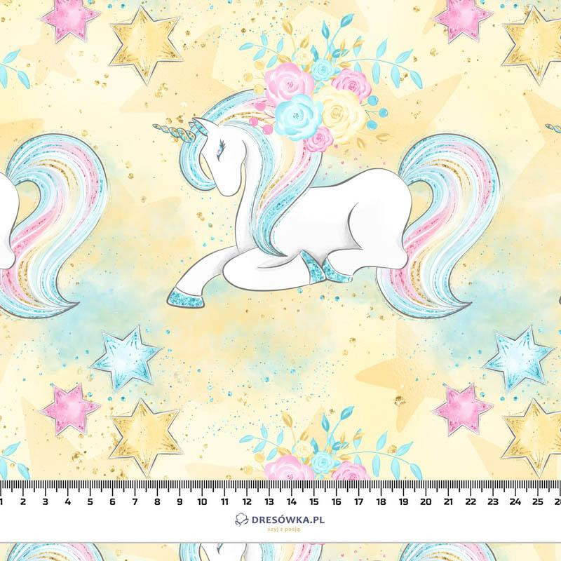 UNICORNS AND FLOWERS pat. 1 (WONDERLAND) - Cotton woven fabric