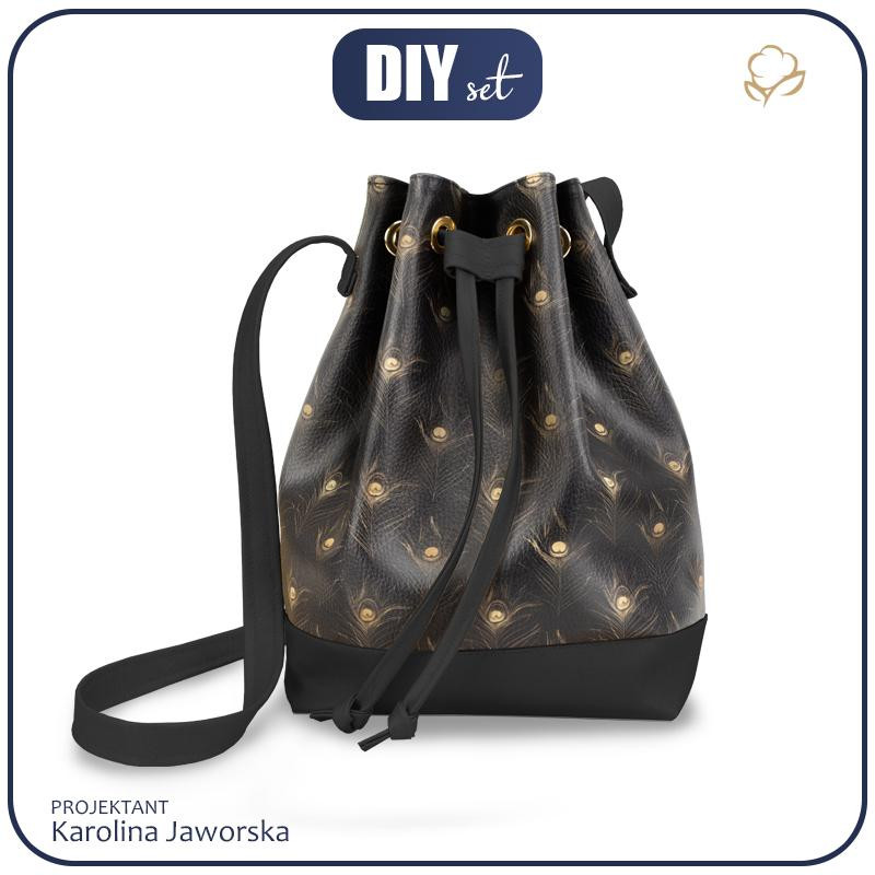 BUCKET BAG - GOLDEN PEACOCK EYES / black