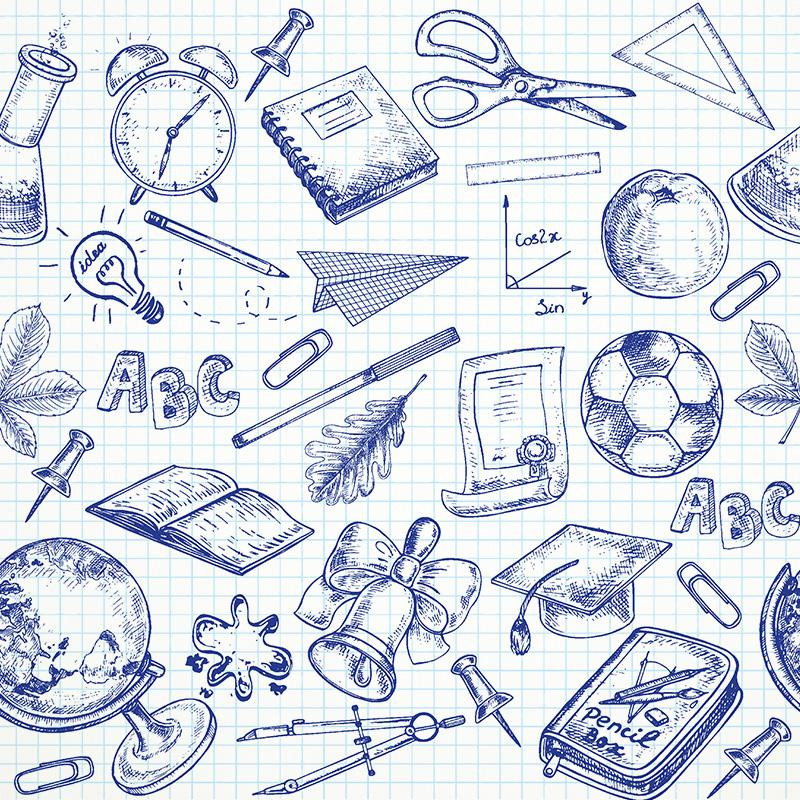 NOTEBOOK BLUE / blue squared - B-00 white - single jersey TE210