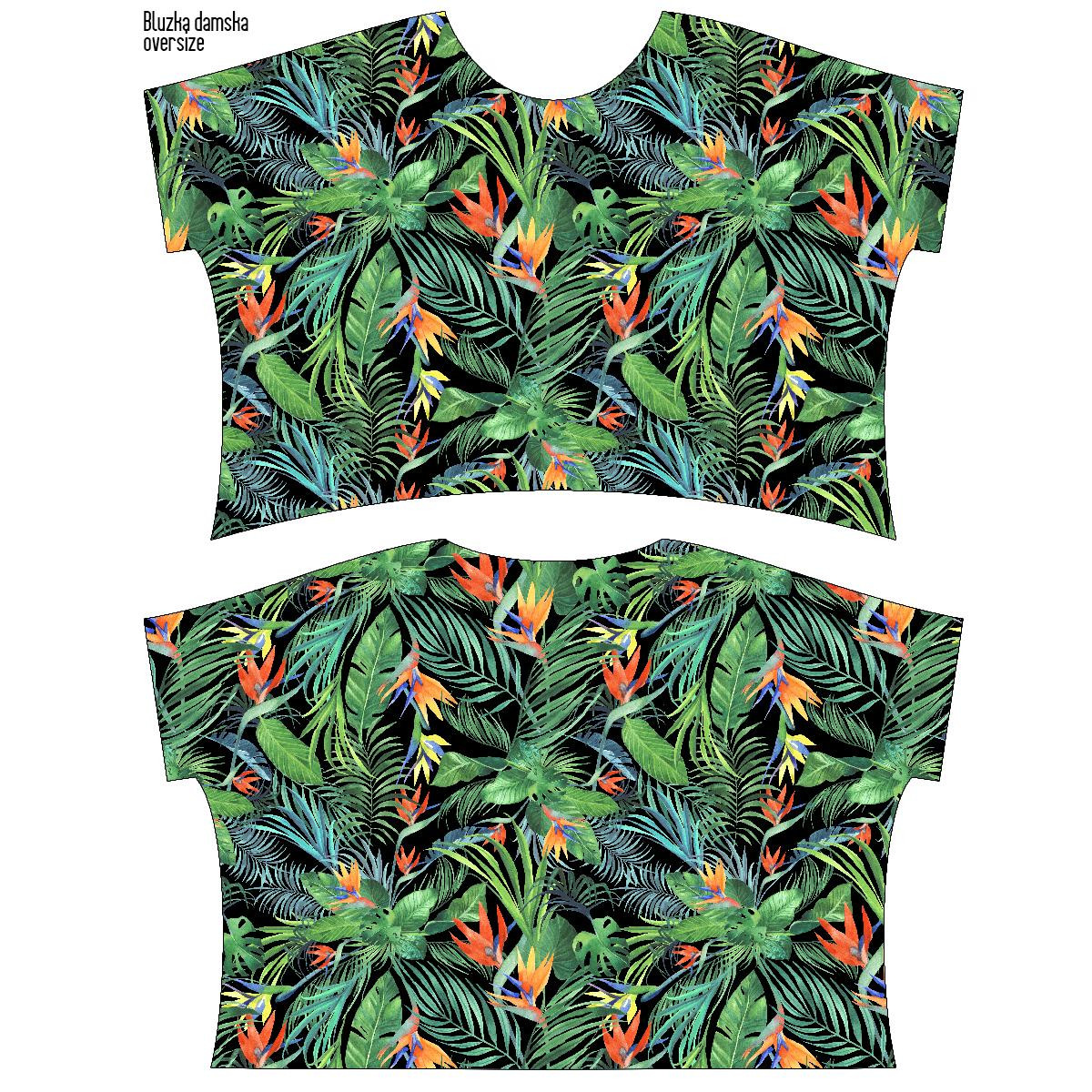 FLIMSY OVERSIZE BLOUSE "ELENA" - PARADISE JUNGLE / black - sewing set