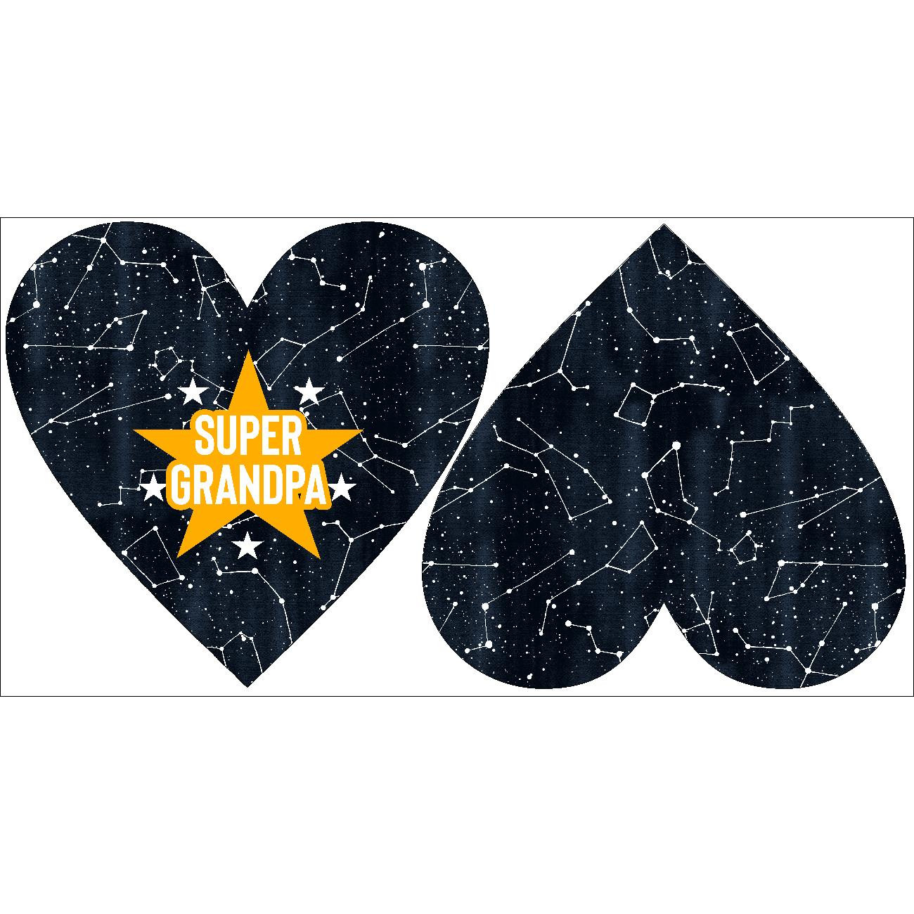 DECORATIVE PILLOW HEART - Super Grandpa / CONSTELLATIONS 