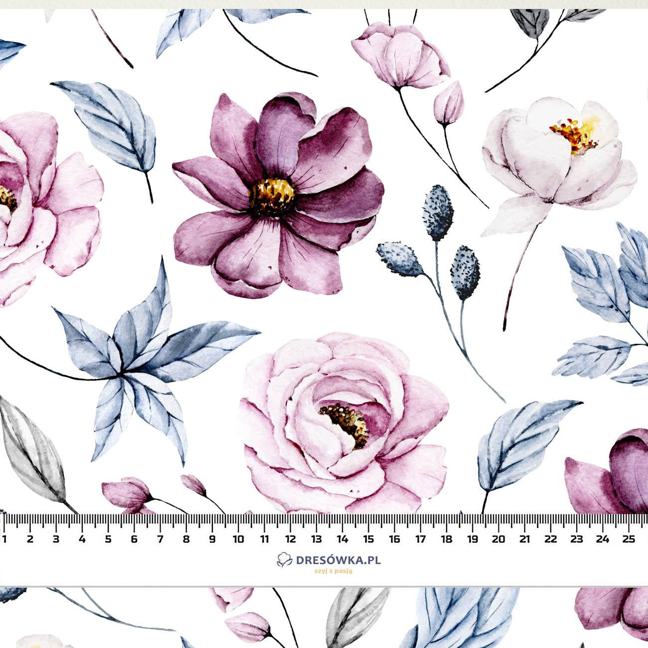 WATERCOLOR BOUQUET Pat. 1 - viscose woven fabric