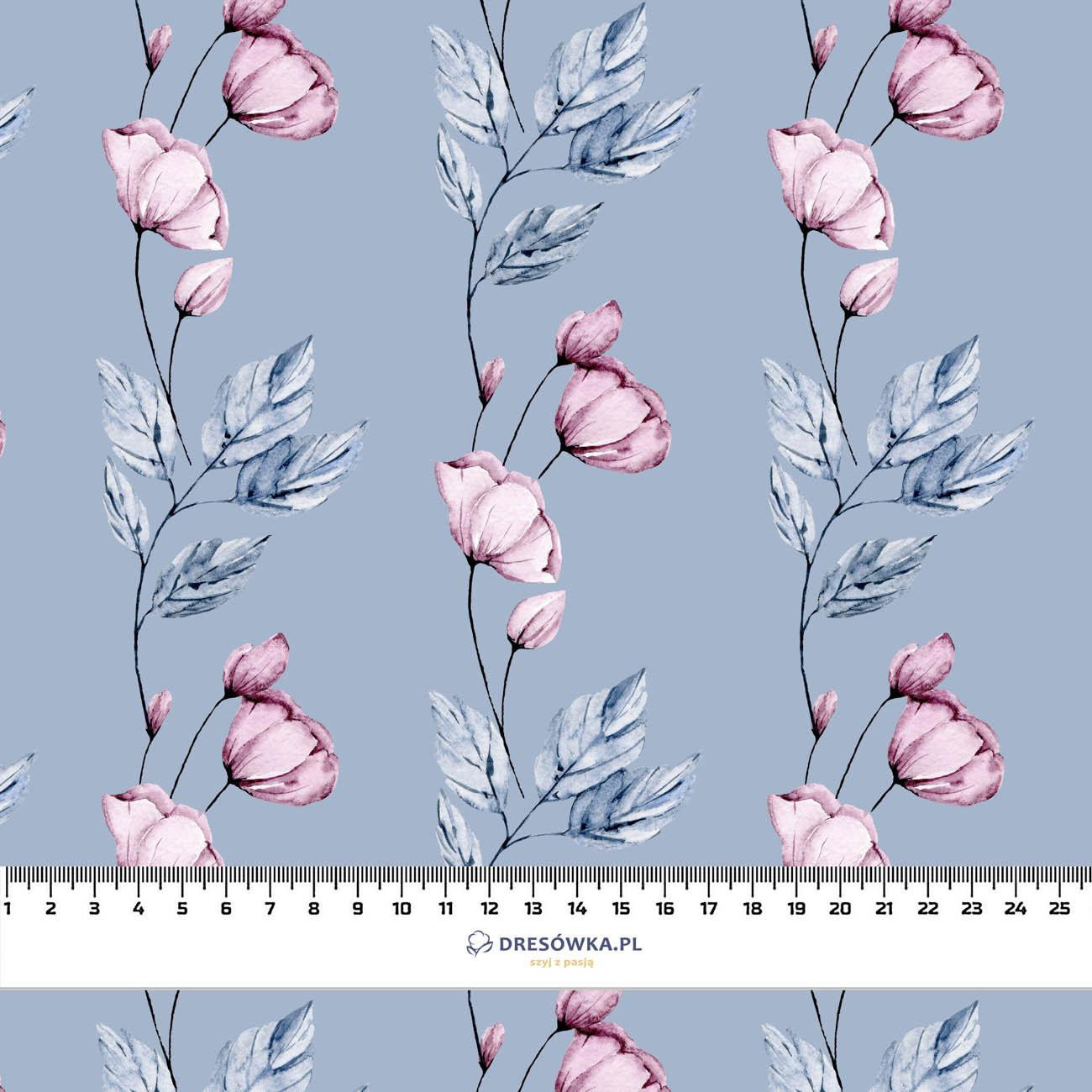 WATERCOLOR BOUQUET Pat. 3 - viscose woven fabric
